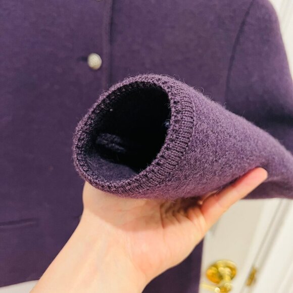 Vintage Geiger Womens Beige Tweed Pure Wool Button-Up Pockets Cardigan Sweater - Picture 15 of 16